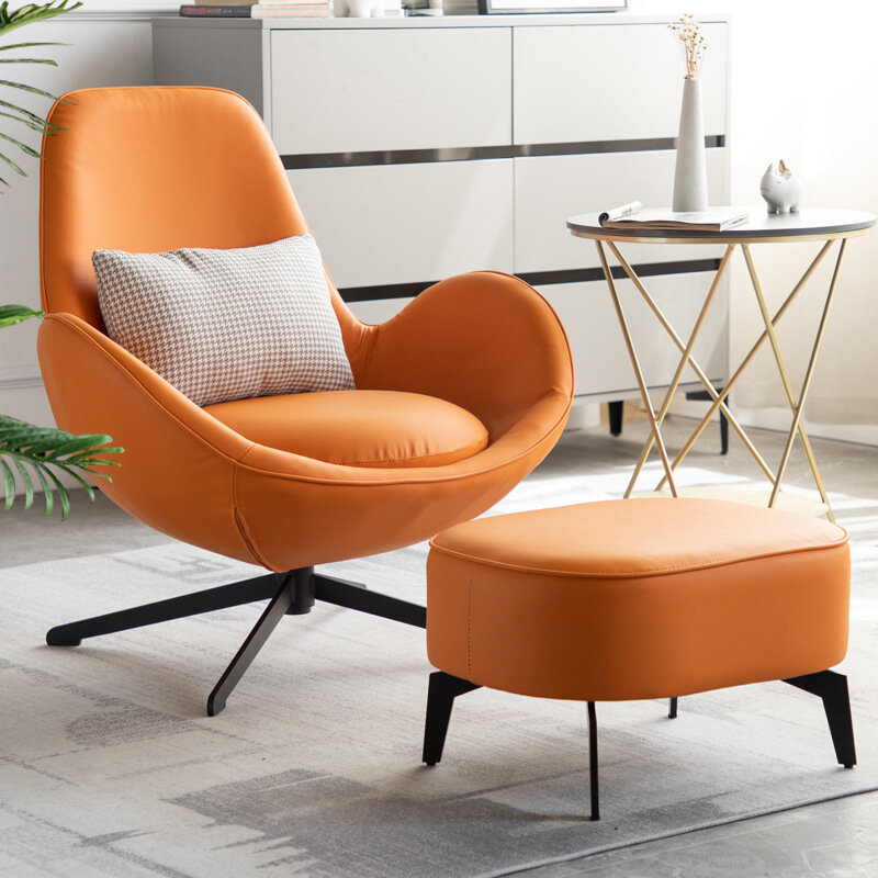 Cadeira de sofá criativa individual, Modern Leisure Eggshell Rotating Stool, Internet cadeiras de encosto vermelho, Cadeiras elegantes para sala de estar