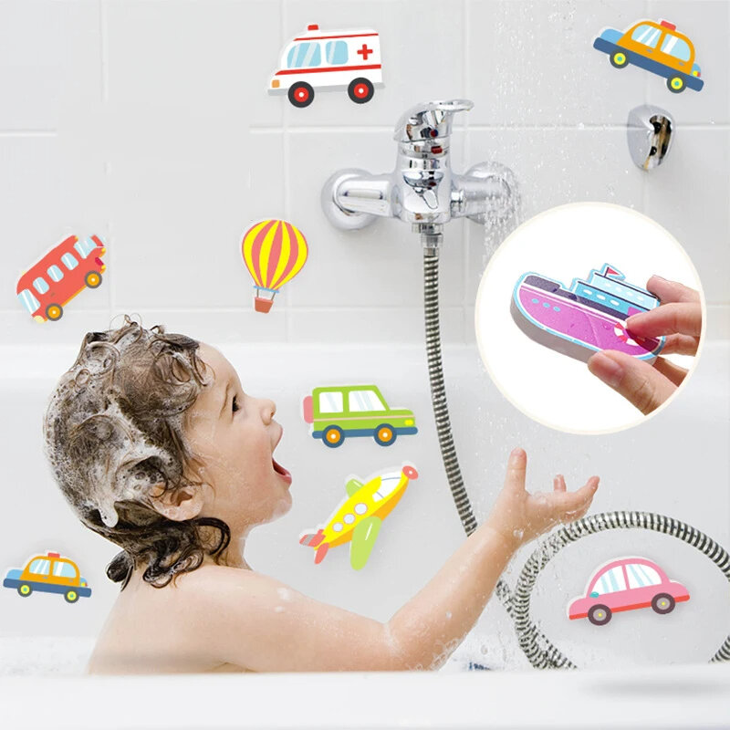 Children Bathroom Stickers Toys Baby Bath Toy Educational Kids Cognitive Puzzles Foam Floating Toy For Baby Bathtub Bathing Toys