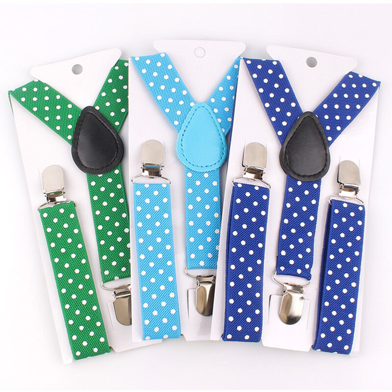 New Kids Suspenders Good Quality Dots Adjustable Elastic Suspende Candy Color Children Braces Accessories Girls Boys Straps