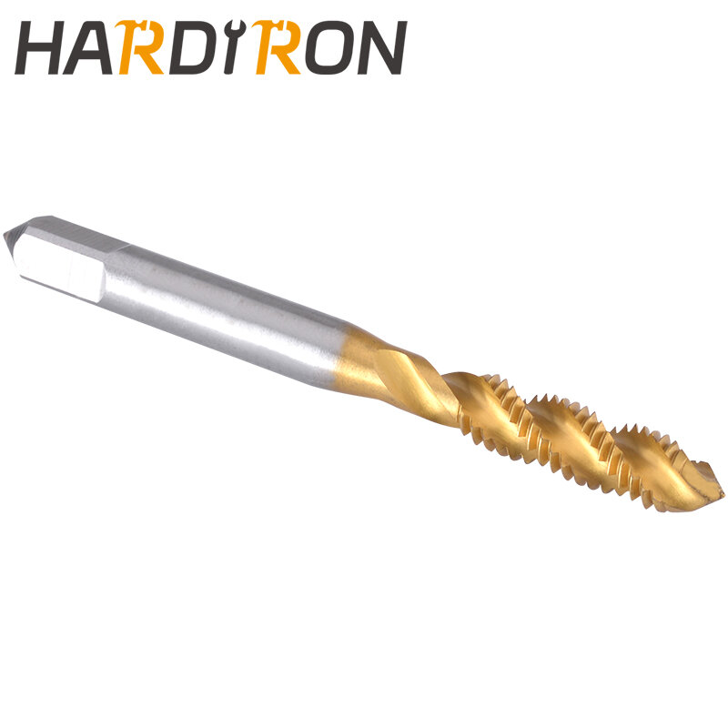 Hardiron M3 Spiral Flute Tap, HSS Titanium coating M3o.5 Spiral Flute Plug Threading Tap