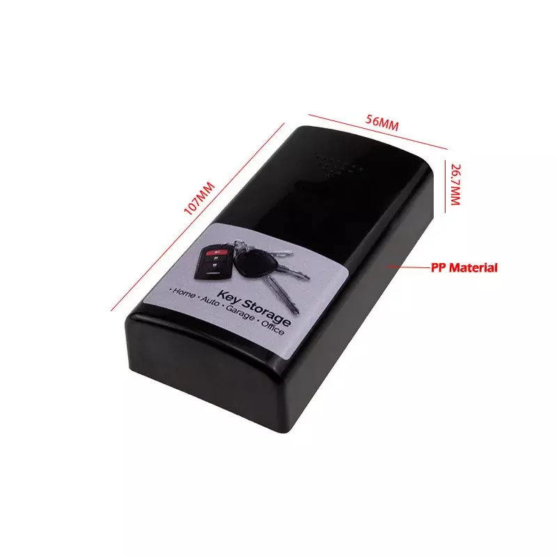 Magnetic Storage Key Holder Box Black Key Safe Box Car Outdoor Stash With Magnet For Home Office Car Truck Caravan Secret Box