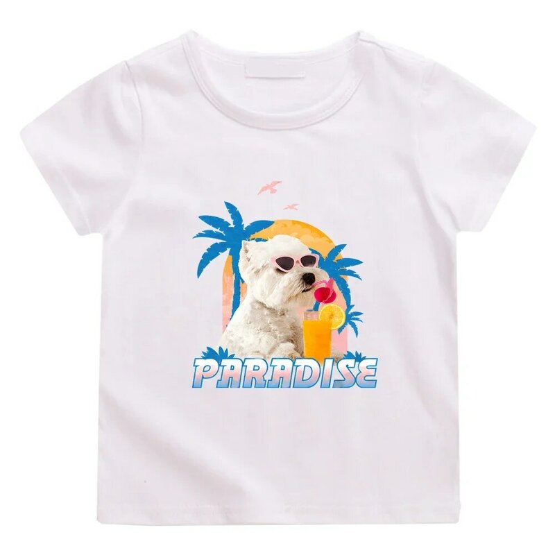 T-shirt de verão para meninos e meninas, 100% algodão, desenhos animados kawaii, manga curta, camisetas gráficas fofas