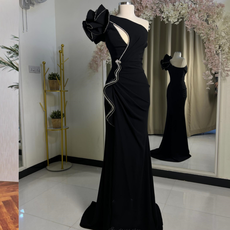 Jiayigong    Saudi Arabia Satin Pleat Flower Homecoming A-line One-shoulder Bespoke Occasion Gown Long es