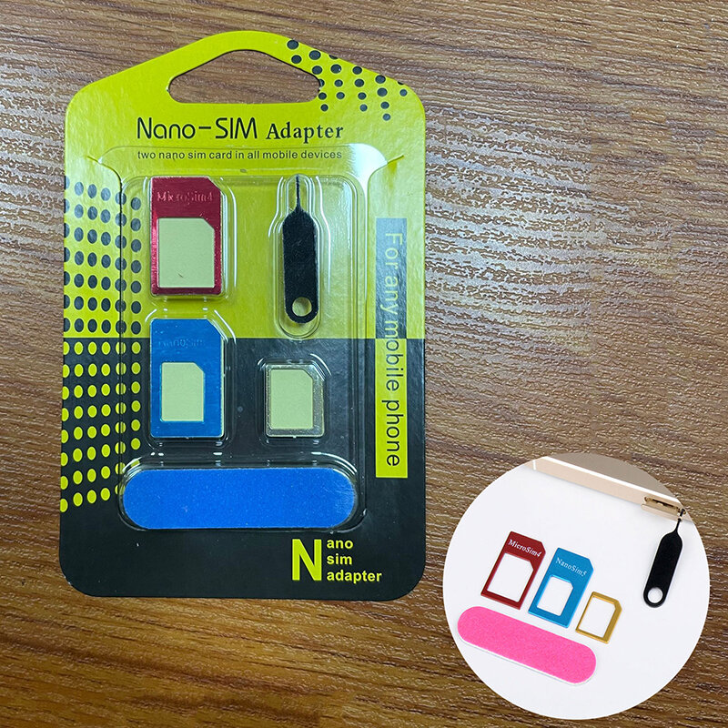 Adaptador de tarjeta SIM completa, herramienta de reparación de teléfonos móviles, 2 piezas, 5 en 1, para IP 5, Nano Sim
