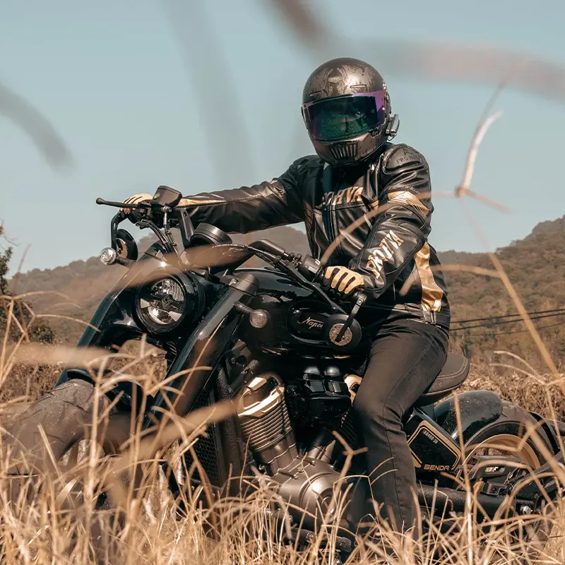 HVA-Chaqueta de motocicleta para hombre, abrigo de Motocross de PU, ropa reflectante de carreras, equipo de protección