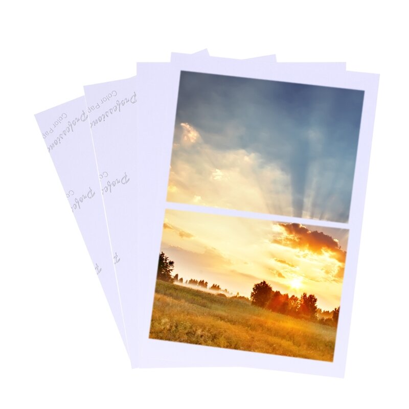 明るい光沢のある 4x6 インチ写真用紙、滑らかな仕上げ、色あせしにくく、速乾性、インク吸収性の高い印刷用紙、100 ページ。