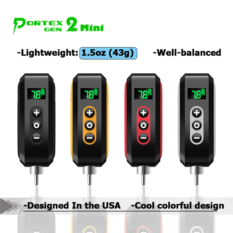 EZ Portex – Mini Pack de piles Gen2, sans fil, alimentation électrique RCA légère et bien équilibrée pour stylo de tatouage