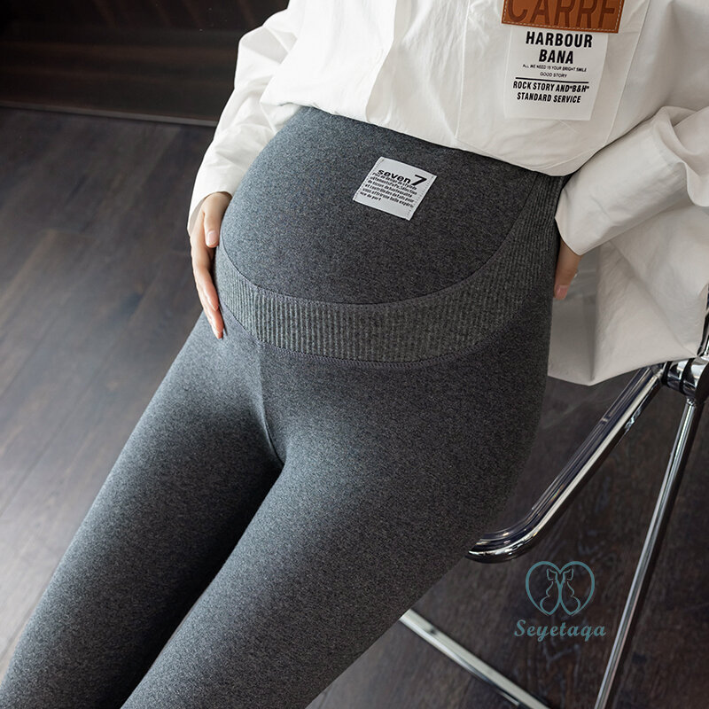 W stylu U wysoki stan na brzuch ciążowy spodnie ołówkowe wiosenna bawełniana opieka nad dzieckiem wspiera legginsy dla kobiet w ciąży