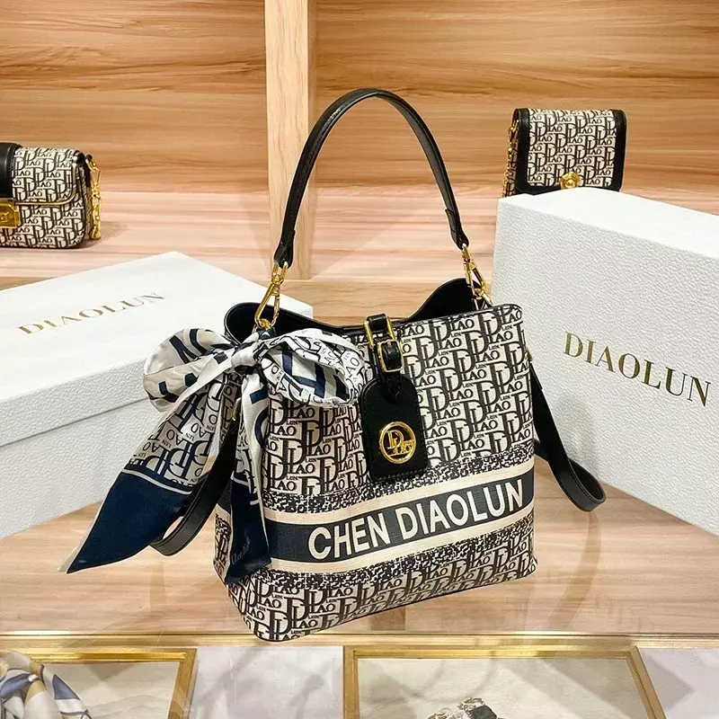 Bolso de hombro bordado de marca de lujo de diseñador famoso, bolsos de cubo de gran capacidad de alta calidad, monedero y bolsos de mano para mujer