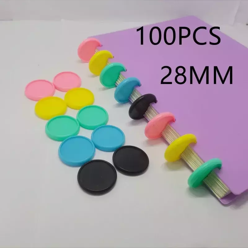 100PCS28MM new solid plastic binding ring, loose-leaf mushroom hole notebook binding accessories, office study binding supplies