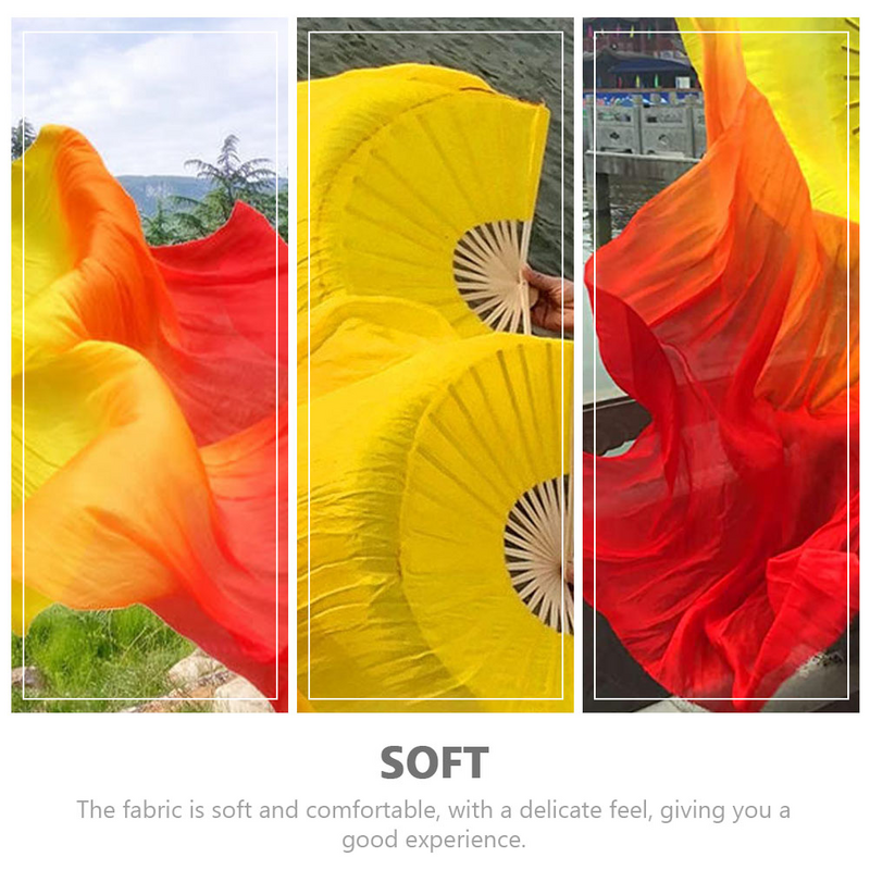 Fanb Artificial plegable de seda de imitación, pancarta cuadrada, espectáculo de escenario de bambú Yangko