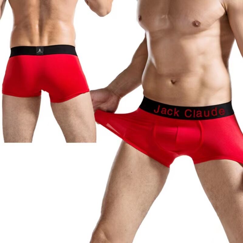 5Pcs/กางเกงในผู้ชาย Boxer แบรนด์กางเกง Breathable Modal ผ้าไหมเซ็กซี่สบายๆสีทึบชุดชั้นในชายบ๊อกเซอร์กางเกง