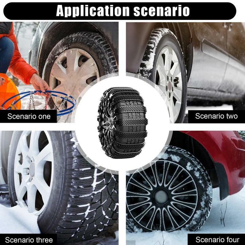 Anti Slip Tire Chains Car Tire Anti-Skid Chains Reusable Winter Driving Car Tire Chain With Strong Grip For Desert Stormy