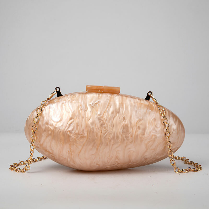 Bolso de noche de acrílico con perlas para mujer, Mini Cartera de lujo de diseñador, con cadena de concha, bandolera de hombro, bolso de mano para fiesta de boda