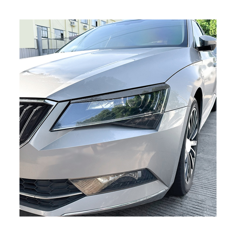 Автомобильные передние фары с узором из углеродного волокна, Накладка для фар, крышка для Skoda Superb B8 2016-2018, Стайлинг автомобиля