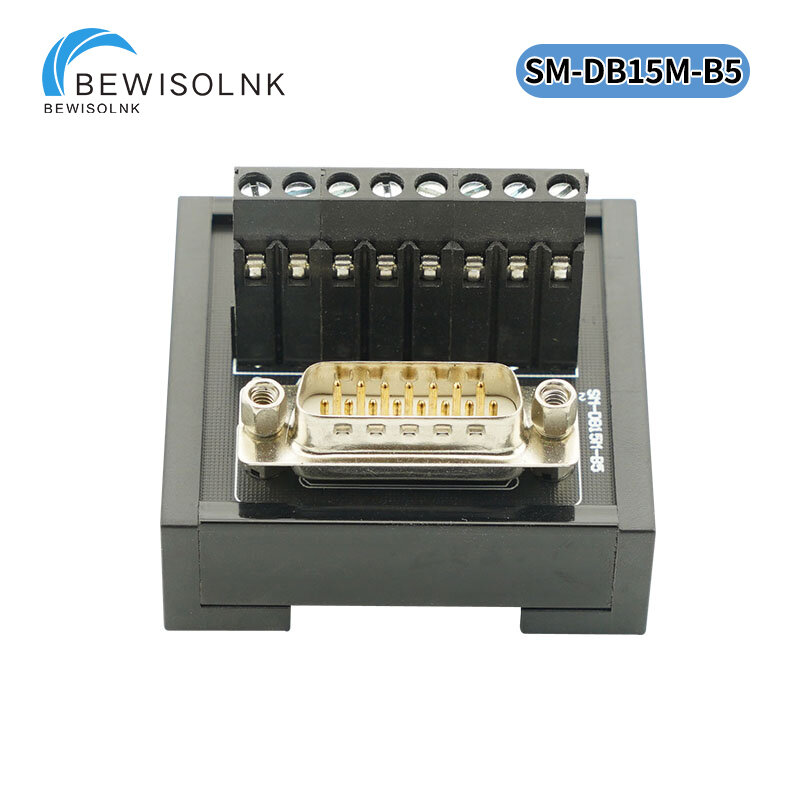 DB15 blok terminal relay modul kontrol industri rel DIN terpasang pelat adaptor tipe sekrup konektor blok terminal