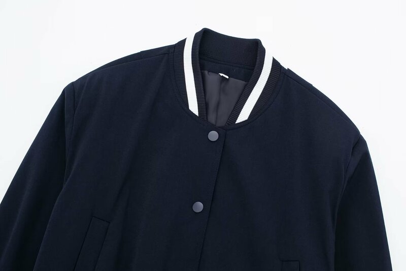 Chaqueta de béisbol recortada con bolsillo para mujer, abrigo Vintage de manga larga con botones, prendas de vestir exteriores elegantes, 2023