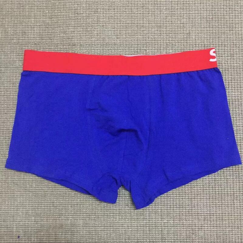 VIP-033- M-XXL Size Letter Print Men's Underwear Elastic Belt Boyshort Soild Color Boxer Briefs Loose Male Underpants