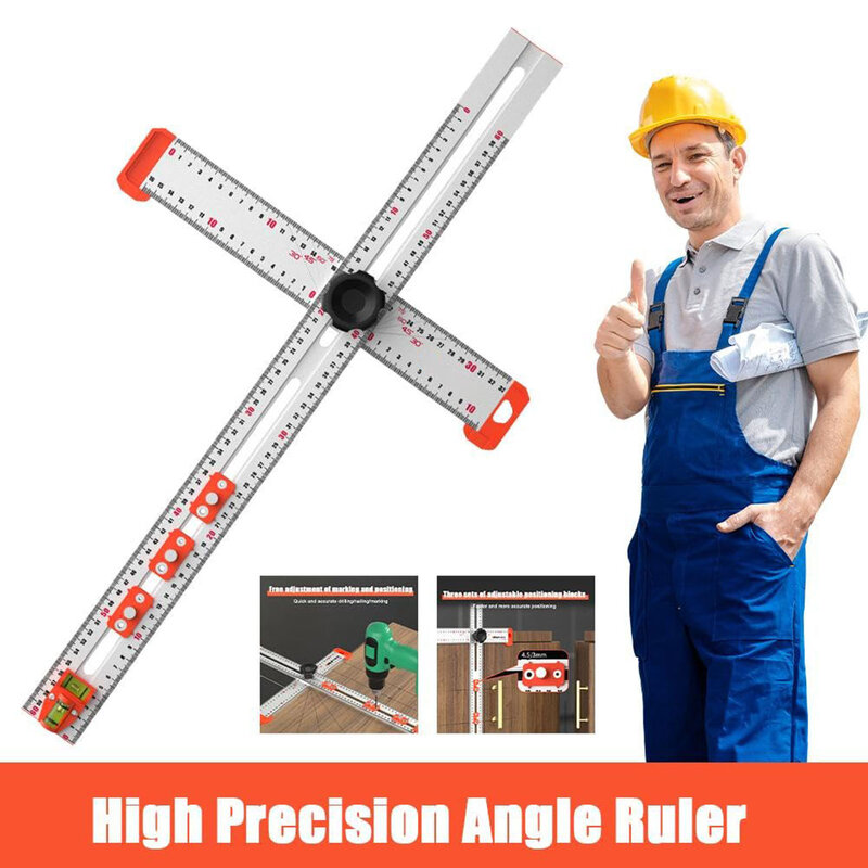 65cm T-square Ruler High Precision Angle Ruler Woodworking Scribe Drawing Marking Gauge Tools Adjustable Aluminum Alloy Scriber