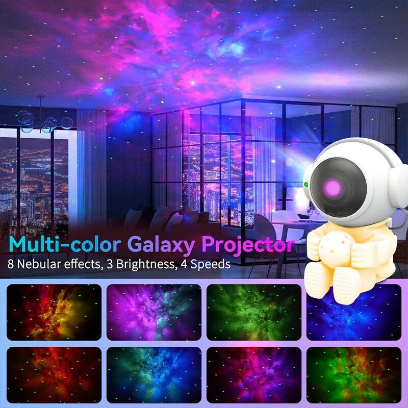 Lampe de projection AstronsomStarry Sky, veilleuse, escales étoilées, lampe de nébuleuse laser
