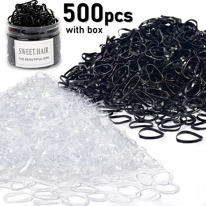 500Pcs With a box Hair Bands Small Hair Ties Baby Girls Elastic Rubber Band Ponytail Holder Scrunchie Hairband Hair Accessories