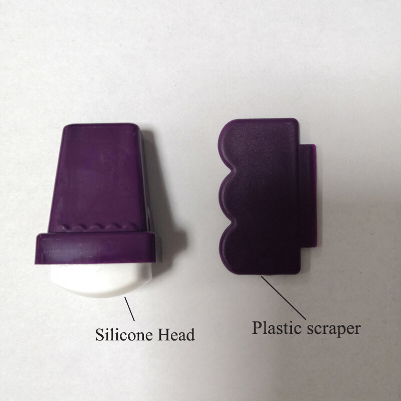 Estampador cuadrado grande para uñas, plantilla de impresión de placa de estampado, sello de silicona y raspador de Metal XL, diseño de imagen de pulido