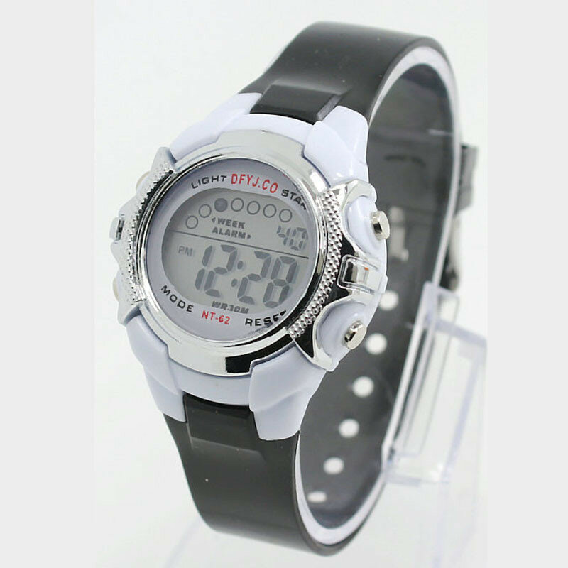 นาฬิกาอิเล็กทรอนิกส์สำหรับผู้ชายและผู้หญิง, นาฬิกาแฟชั่น Jam Tangan Digital นักเรียนแบบโปร่งแสงสามารถปลุกวันที่ได้