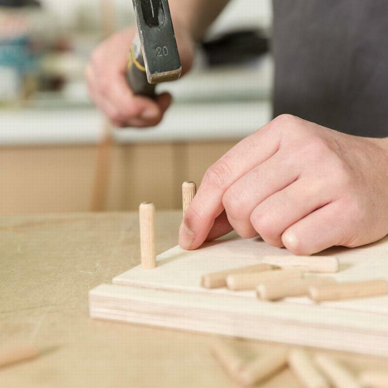 Pasadores de madera dura, accesorios de pasador acanalado, biselado, 100 piezas