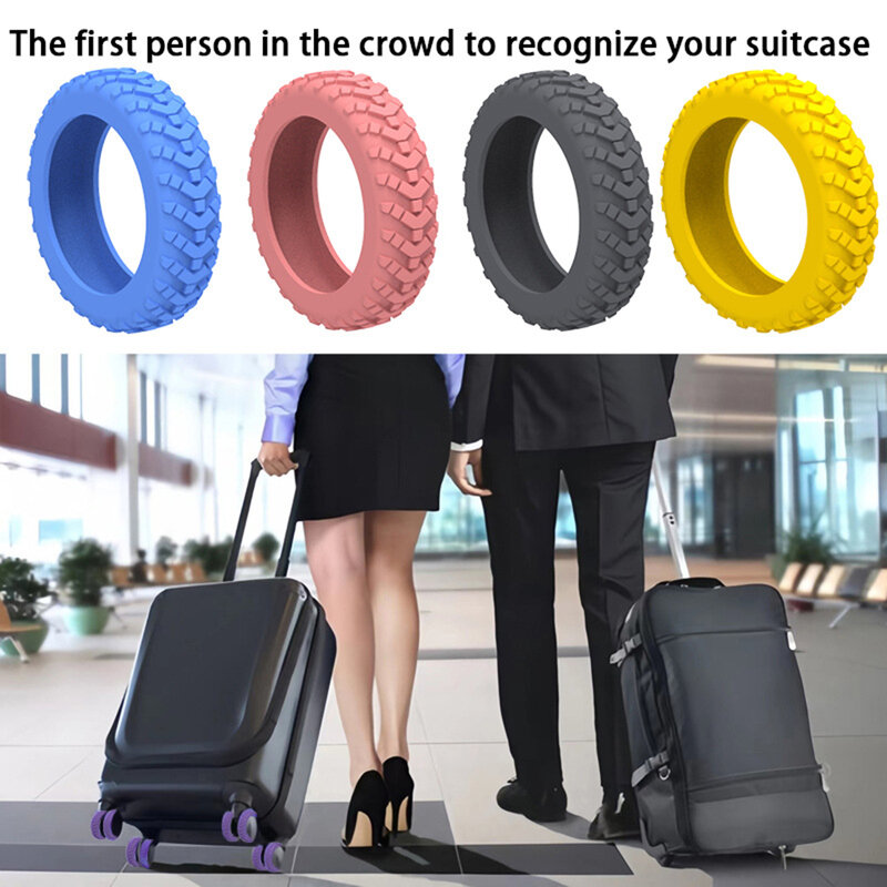 4 szt. Silikonowe kółka ochronne na bagaż redukują hałas bagaż podróżny koła walizki pokrowiec na akcesoria bagażowe
