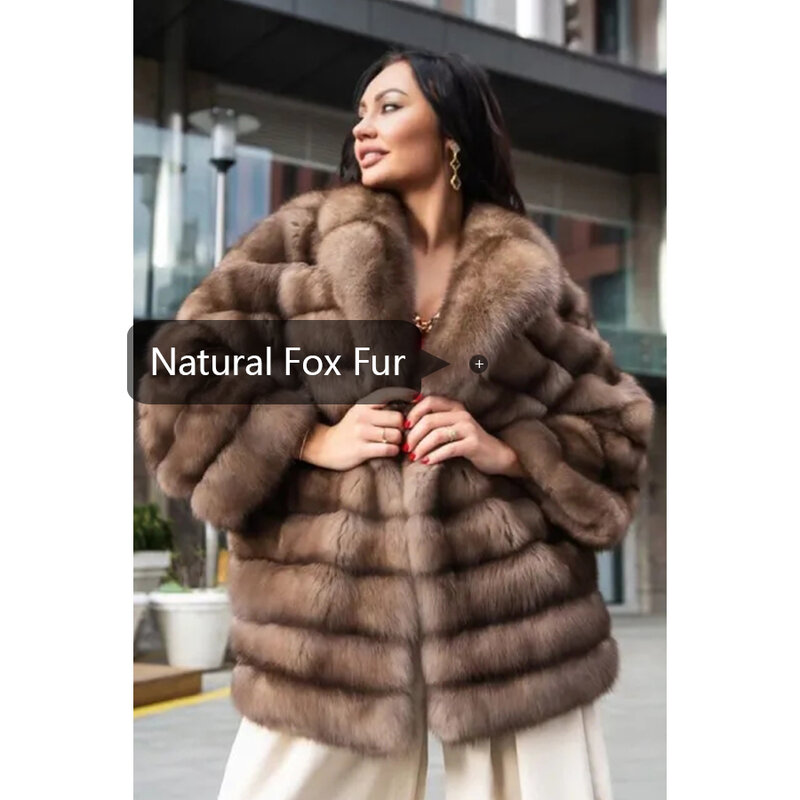Frauen Natur pelzmantel Winter pelz Fuchs jacke Frauen Echt fuchs Pelz Luxusmarken Pelzmantel für Frauen