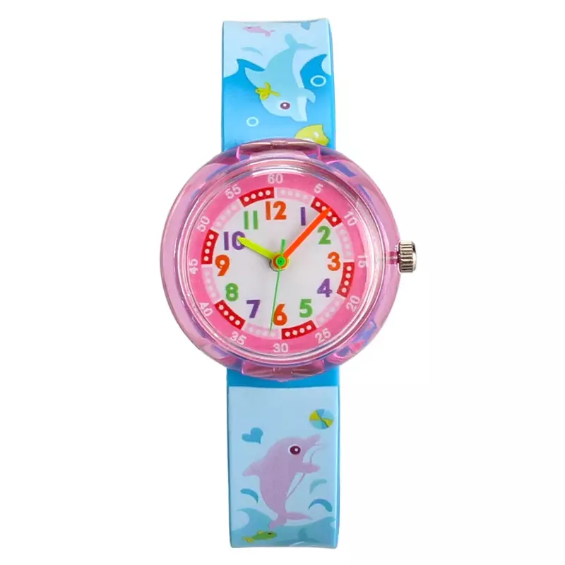 Relógio infantil fofo de dinossauro e leão, relógio para crianças, esportivo, para aprendizado do bebê