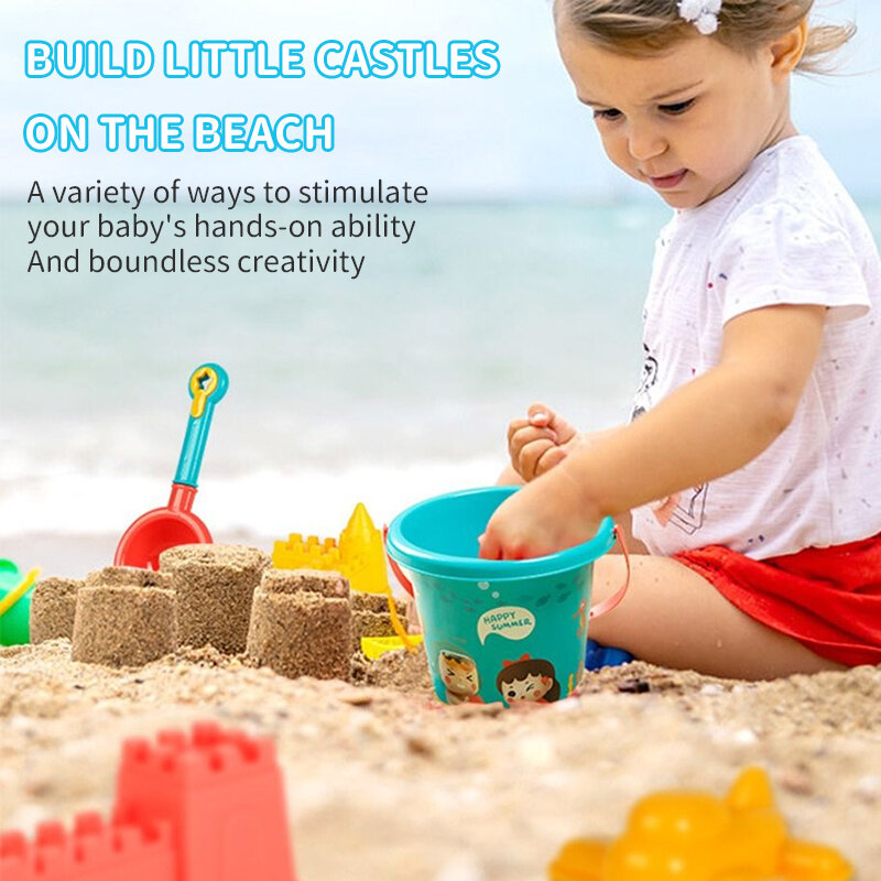 Praia brinquedos para crianças e bebê, plástico areia pás, chaleira, água jogo, praia jogo, verão