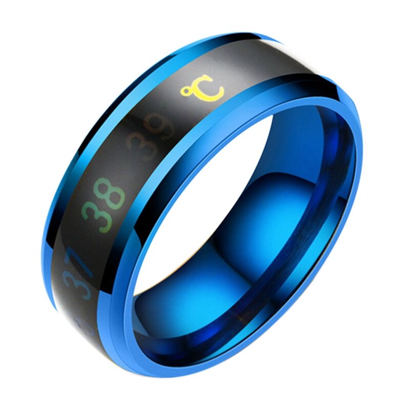 Cincin temperatur baja antikarat pintar, perhiasan cincin tahan air klasik untuk pasangan pernikahan Modern Wanita Pria