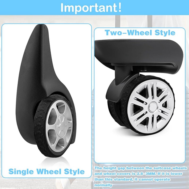 8Pcs Luggage Wheel Covers, Silicone Luggage Cover Protector Suitcase Wheel Covers, Silent Protection Luggage Compartment