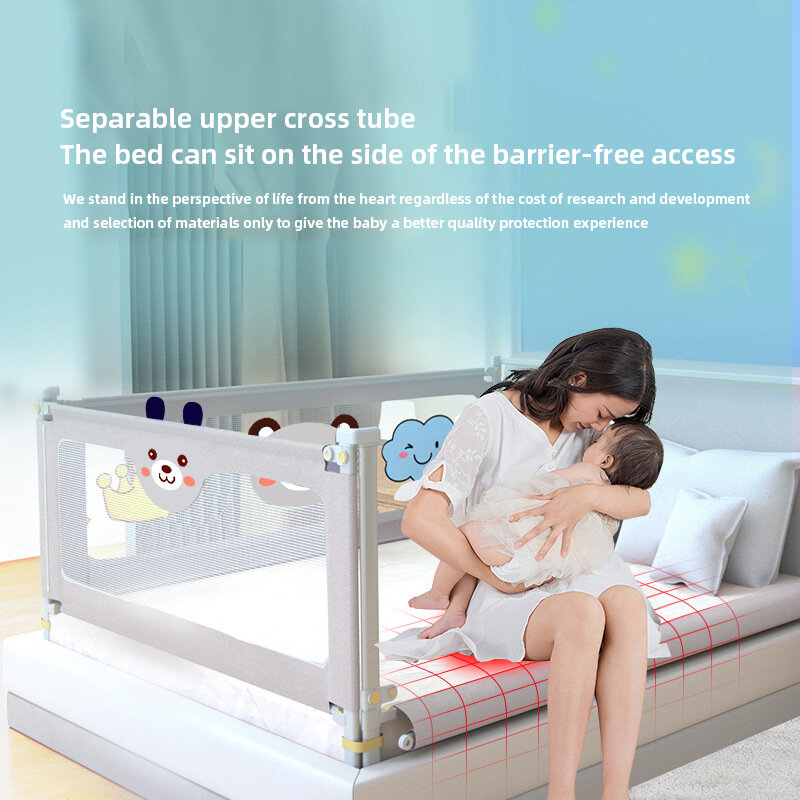 IMBABY ограда для кровати, поднимаемая планета, регулируемая двойная кровать, ограда для ребенка, моющийся защитный барьер для кровати, детские манежи