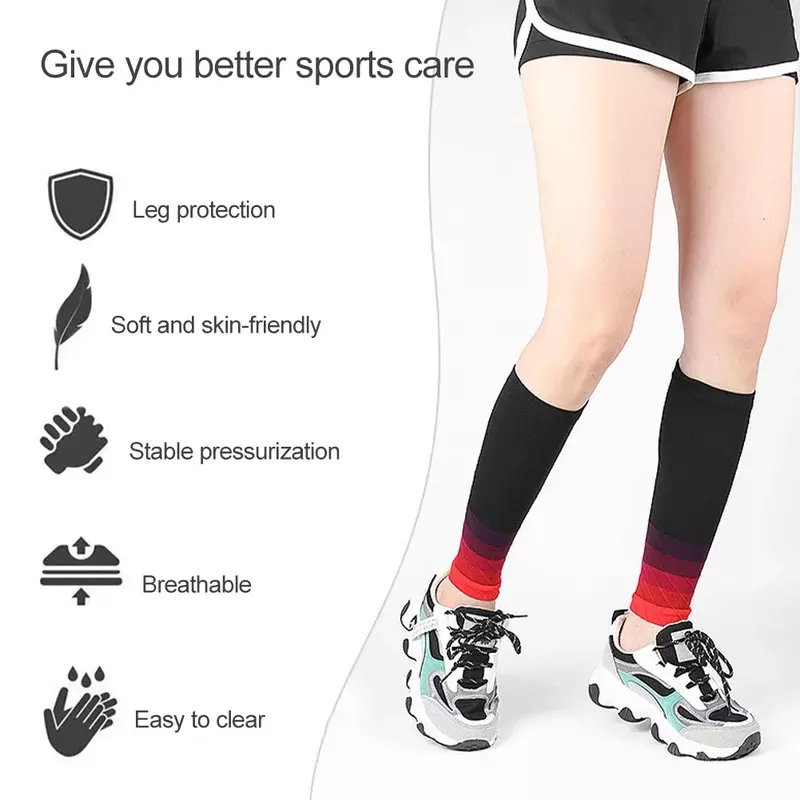 1Pair Leg Compression Socks Sport Compression Calf Sleeves Calf Cramp and Shin Splint Sleeves For Pain Relief Running