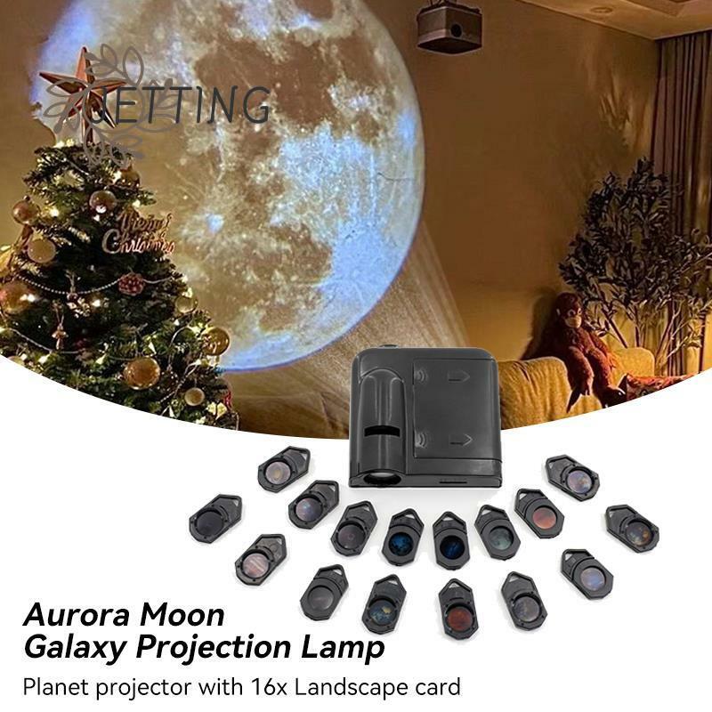 Aurora moon and Galaxyプロジェクションランプシート、再利用可能な背景プロジェクター、光画像、フェスティバルの交換、アクセサリー