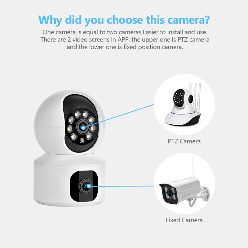 HAMROL 4K 8MP Dual Lens Câmera WiFi Auto Rastreamento Ai Detecção Humana Outdoor Indoor 4MP Casa secuiryt CCTV Vídeo Baby Monitor