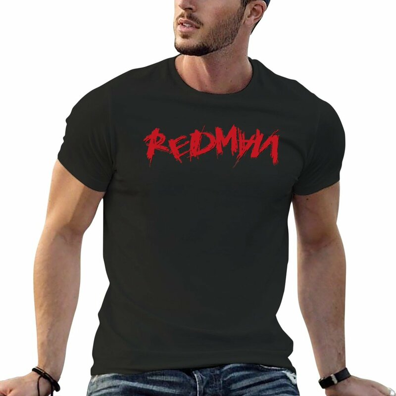 Camiseta de manga corta con logotipo de REDMAN para hombre, camisa de secado rápido, personalizada, de entrenamiento, nueva
