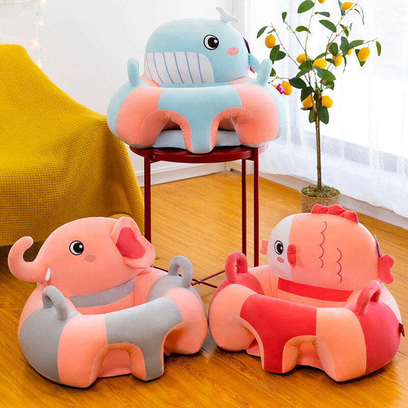 Sarung Sofa bayi, penutup kursi mewah untuk belajar duduk nyaman kartun balita sarang Puff dapat dicuci lantai bayi