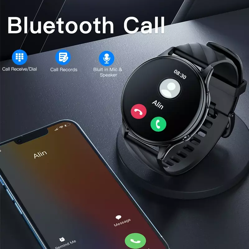 KUMI GW5 Smart Watch 1.39 inch NFC Bluetooth 5.2 100+ Sport Heart Rate Blood Pressure Oxygen Monitor Waterproof IP68