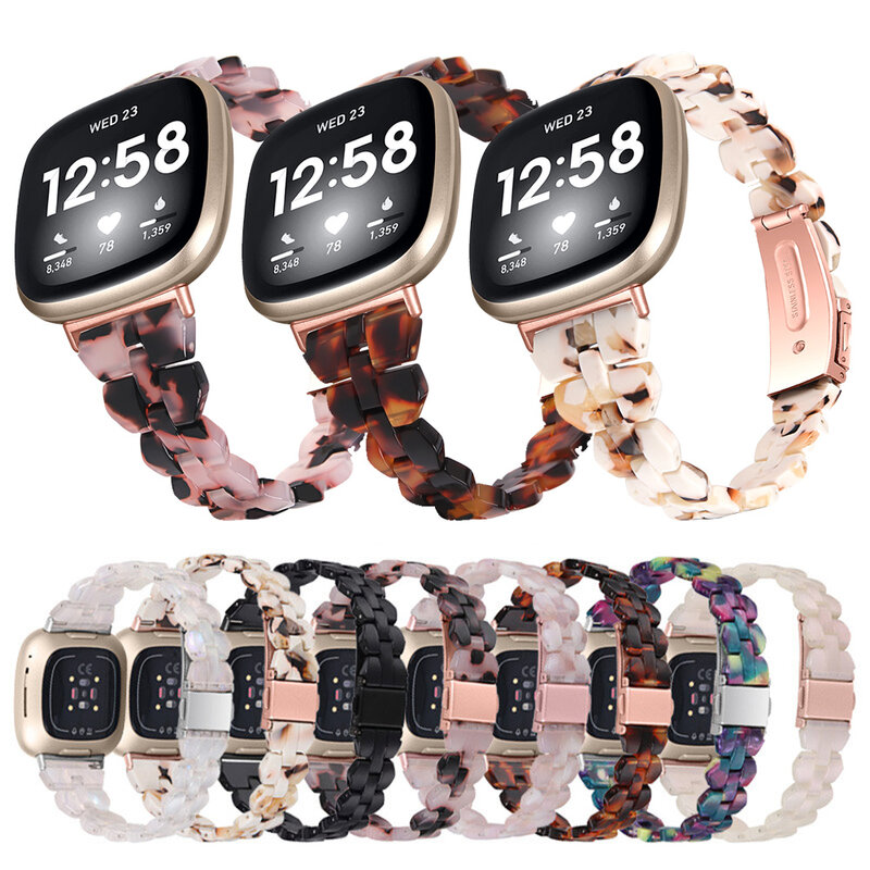 Correa de resina delgada para Fitbit Versa 3/Versa 4, pulsera de reloj para Fitbit Sense 2, accesorio de pulsera para reloj inteligente