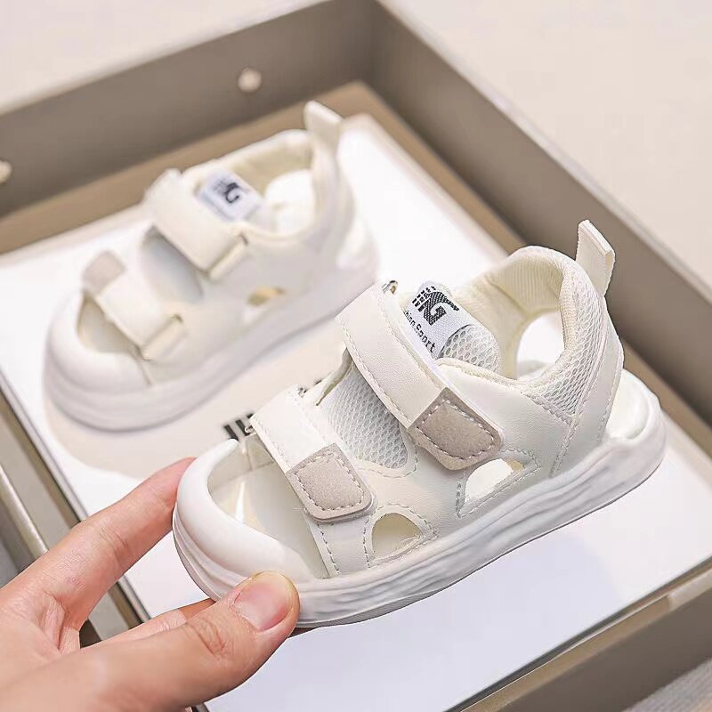 Korean Style Sport Sandals For Children Ergonomics Summer Toddler Shoes Soft-soled Non-slip Beach Sandals For Kids Boys Girls