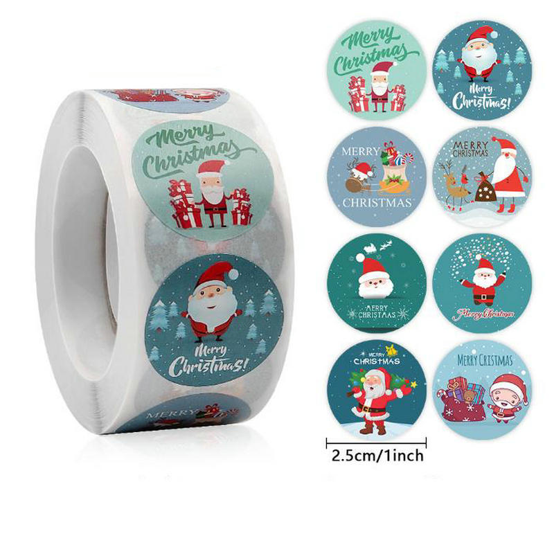 Kerstcadeau Stickers Decoratieve Afdichting Sticker Vrolijk Kerstfeest Beloning Zelfklevende Etiketten Kinderen Dag Party