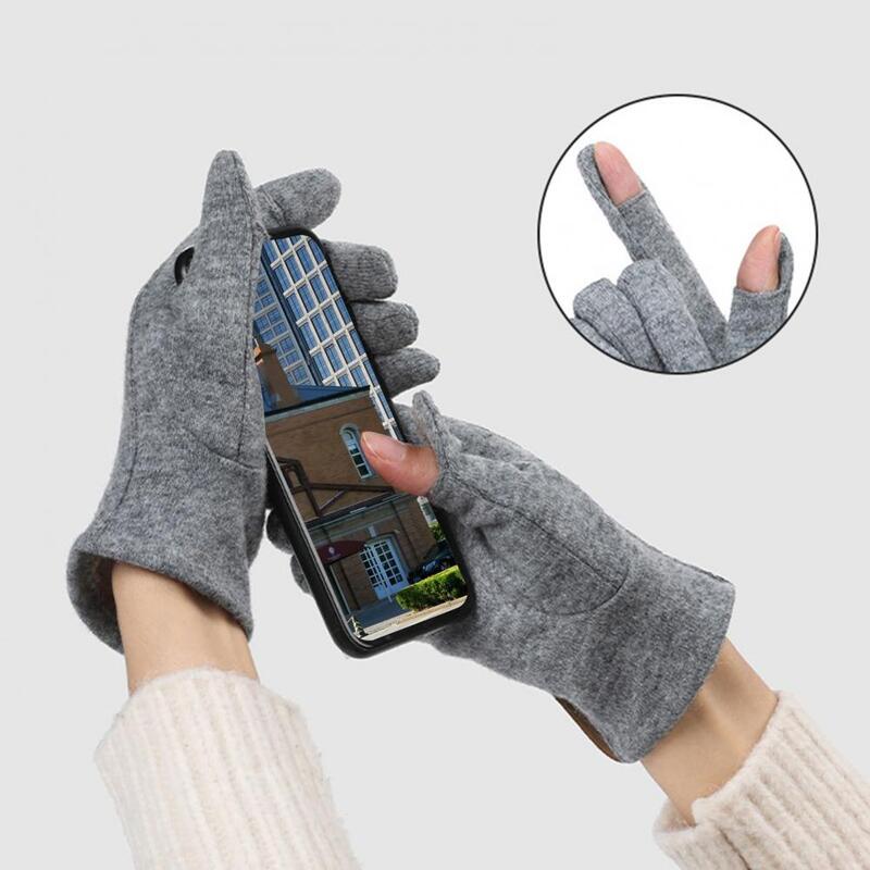 Women Gloves 1 Pair Stylish Opening Fingertip Anti-slip  Outdoor Sport Touch Screen Female Warm Gloves Costume Accessories