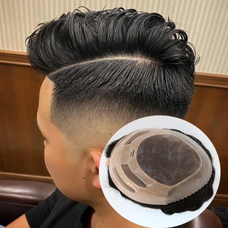 New Style Best Quality 8x10 Toupee Bond Hair Unit Lace With NPU Men Hair System Replacement Durable And Breathable For Men