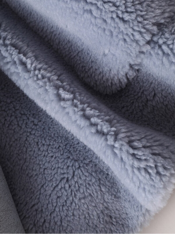 Women Sheepskin Wool Coat Pockets Ladies Winter Double Breasted Genuine Fur Outwear Jacket Warm Luxury Overcoat