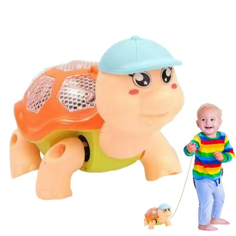 Juguete de tortuga Musical eléctrico para niños pequeños, juguetes para gatear con luz, aprendizaje temprano, luces y sonidos divertidos educativos, juguetes electrónicos