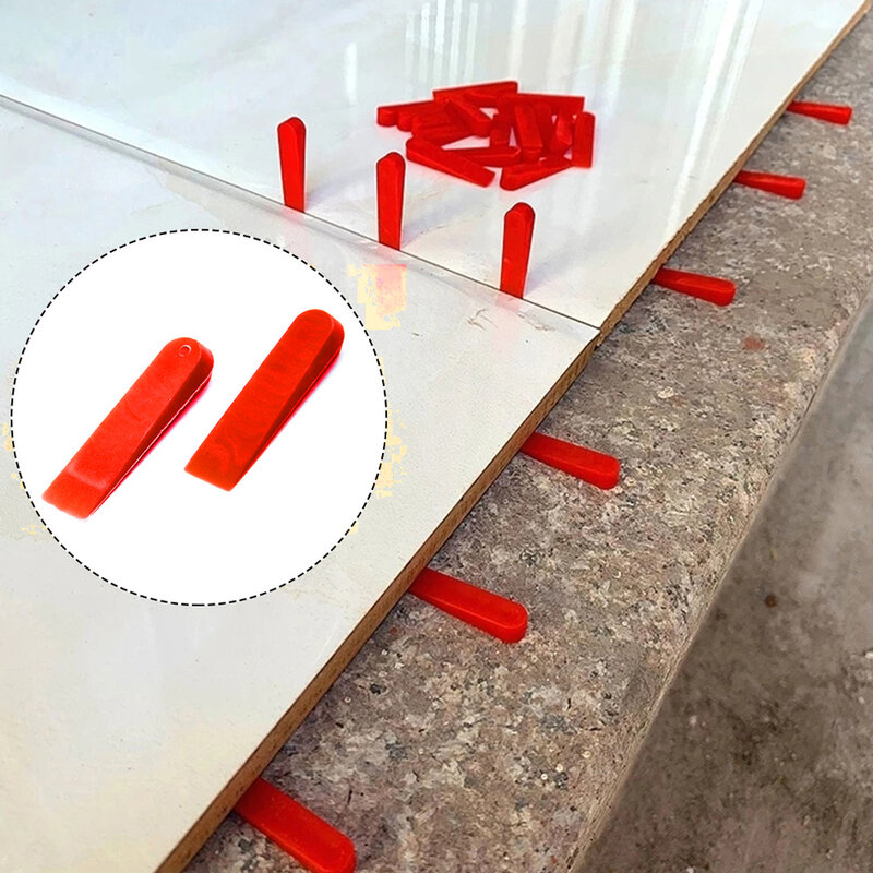 100pcs Plastic Level Wedges Tile Spacer Leveler System Tiling Flooring Wall Ceramic Laying Tool Locator Clip Construction Level