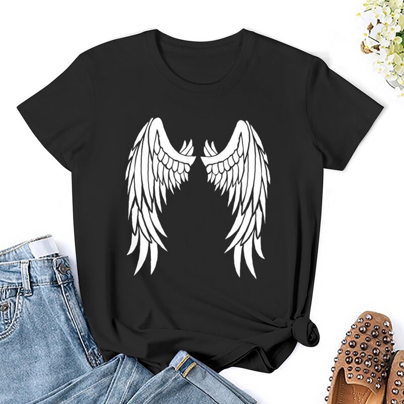 Angel Wings MouskiStyle t-shirt koreańska moda słodkie topy markowe ubrania kobiet luksusowe